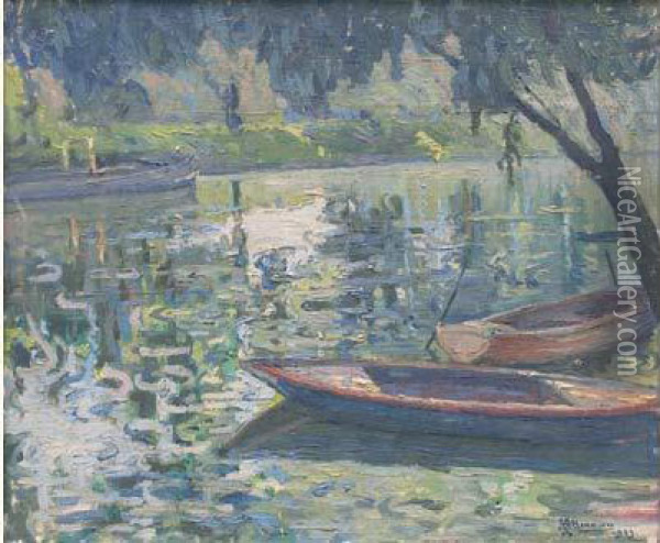 Lac Dans Un Parc Oil Painting - Alexander Altmann
