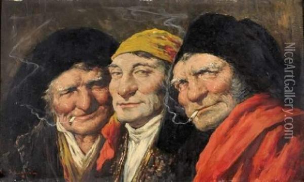 Les Trois Flibustiers Oil Painting - Roman Arregui