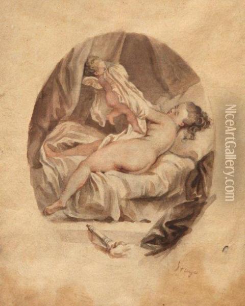 La Chemise En Levee. Oil Painting - Jean-Honore Fragonard