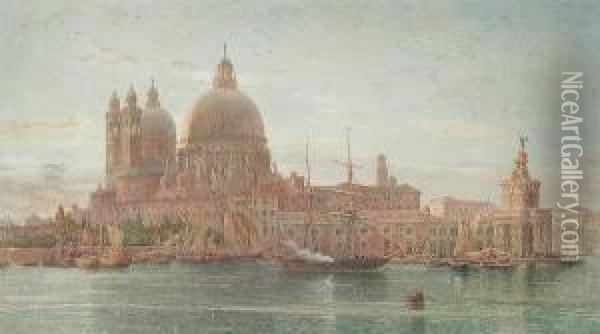 The Evening Gun, Venice Oil Painting - Edward Alfred Angelo Goodall