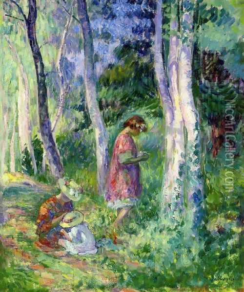 In the Forest, the Harvest Oil Painting - Henri Lebasque