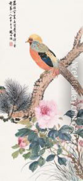 Bird And Flower Oil Painting - Zhao Shuru