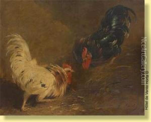 Combat De Coqs Oil Painting - Paul Henry Schouten