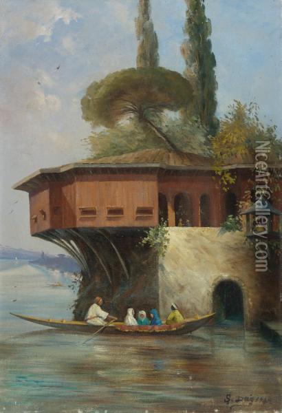 A Yali By The Anadolu Hisari Oil Painting - Sevket Dag
