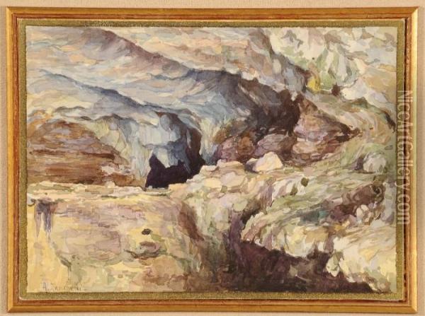 Grotta Azzurra Di Capri Oil Painting - Attilio Zanchelli