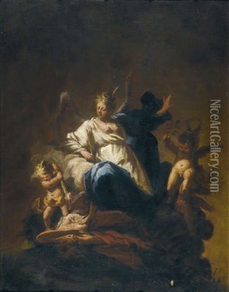 The Victory Of Virtue Over Vice Oil Painting - Francesco Conti