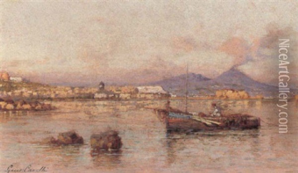 Fiskere Ved Napolibugten Oil Painting - Giuseppe Carelli