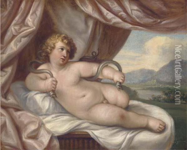 The Infant Hercules Oil Painting - Johann Heinrich The Elder Tischbein