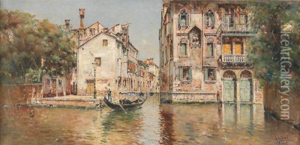 Vue De Venise Oil Painting - Antonio Reyna Manescau