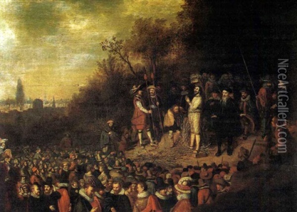 Evenment Historique Avec Scene D'execution Oil Painting - Louis de Caullery