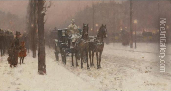 Paris, Winter Day Oil Painting - Frederick Childe Hassam