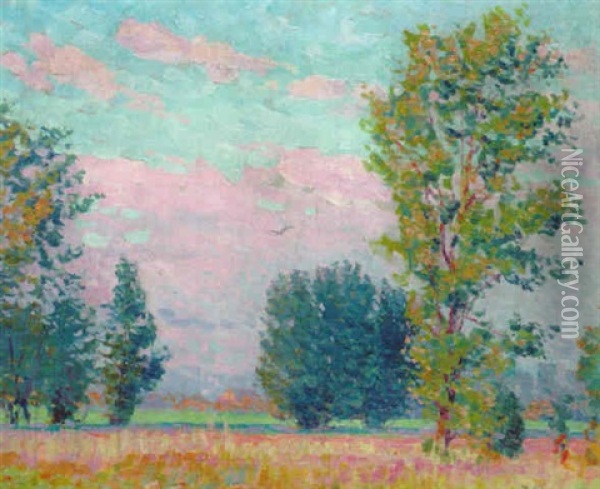 Landschaft Oil Painting - August Loehr
