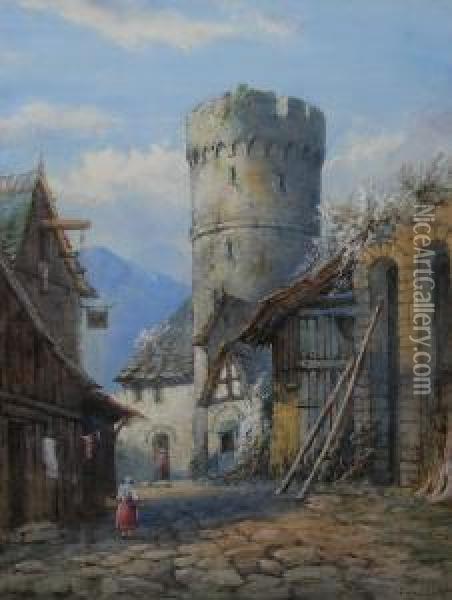 At Oberlanstein Oil Painting - Edwin St John