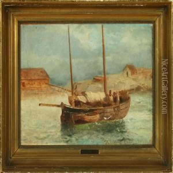 Coastal Scenery Oil Painting - C. F. Sorensen