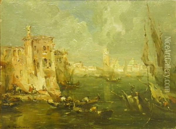 Scena Veneziana Oil Painting - Giovanni Apollonio