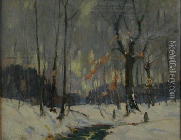 Winter Mantle Oil Painting - George Herbert Baker