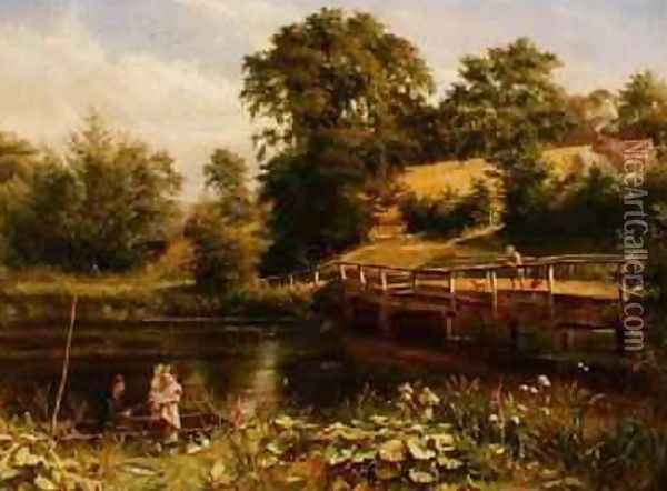Fishing by the Bridge Oil Painting - Nevil Oliver Lupton