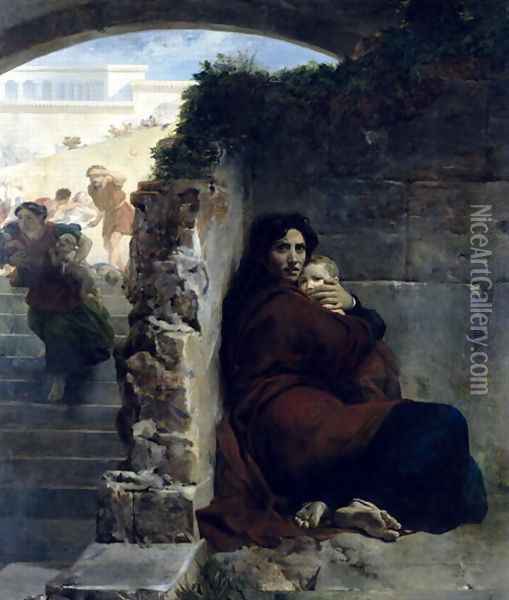 Scene of the Massacre of the Innocents, 1824 Oil Painting - Leon Cogniet