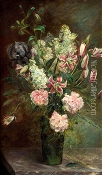 Flores Oil Painting - Jose Llaneces