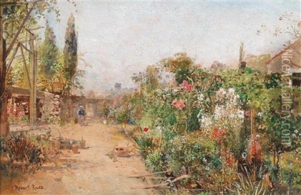 Southern Garden Landscape Oil Painting - Robert Russ
