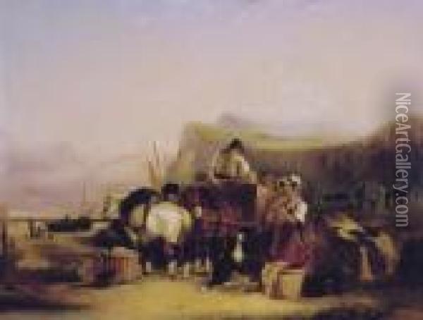 Loading The Catch On The Beach Oil Painting - William Joseph Shayer