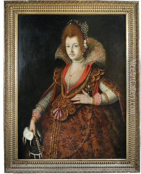 Portrait Of A Lady Oil Painting - Justus Sustermans
