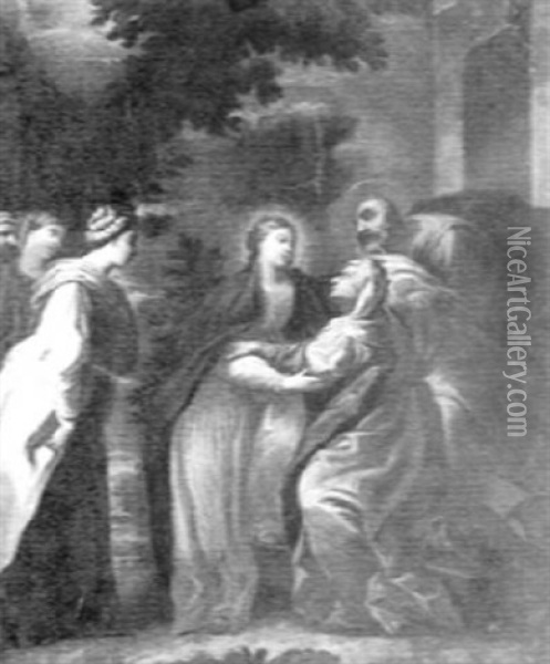 The Visitation Oil Painting - Giovanni Andrea (il Mastelletta) Donducci