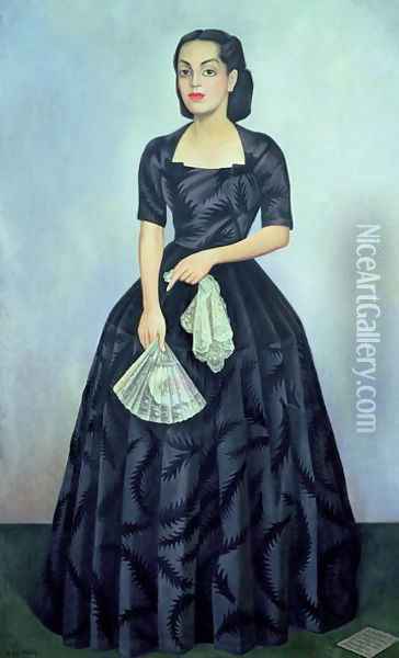 Portrait of Senora Dona Evangelina Rivas de de Lachica 1949 Oil Painting - Diego Rivera