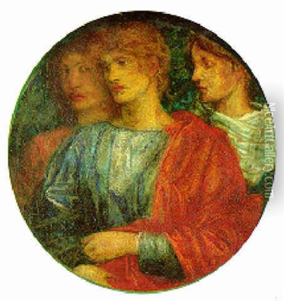 Three Draped Figures Oil Painting - Charles Fairfax Murray