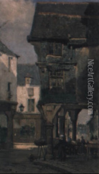 Street Scene, Quimperle Oil Painting - Walter Frederick Osborne