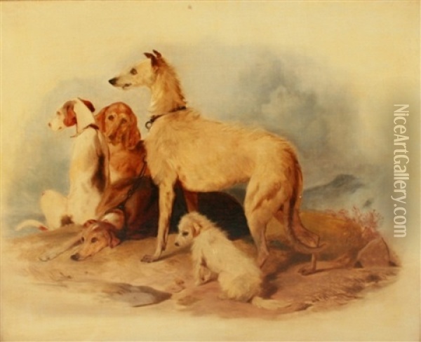 Dogs Waiting Oil Painting - Sir Edwin Henry Landseer