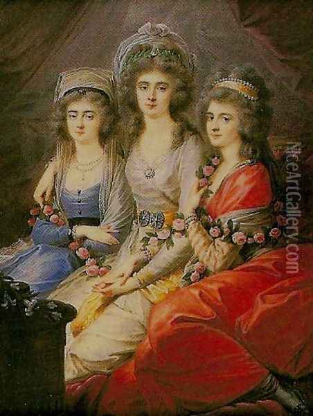Countesses Thun von Hohenstein Oil Painting - Wincenty de Lesseur