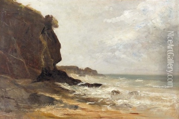 Bretonische Kustenpartie Oil Painting - Gustave Eugene Castan