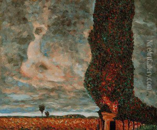 High Poplar Oil Painting - Gustav Klimt