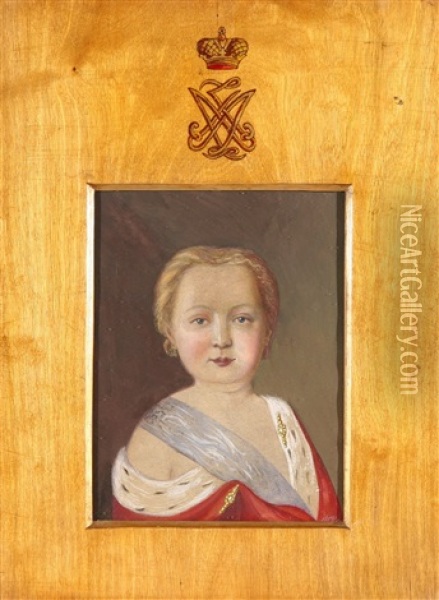Portrait Of Alexander I As A Child Oil Painting - Vladimir Ivanovich Hau