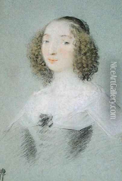 Portrait of Henriette-Marie de Buade-Frontenac Oil Painting - Claude Mellan