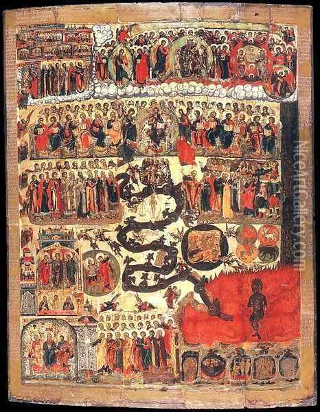 The Last Judgment Oil Painting - Russian Unknown Master