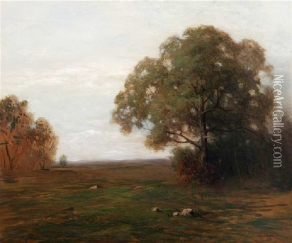 Autumn Trees In Landscape Oil Painting - Leon Durand Bonnet