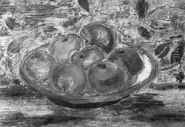 Apples In A Bowl Oil Painting - Jankel Adler