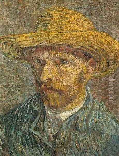 Self Portrait With Straw Hat V Oil Painting - Vincent Van Gogh