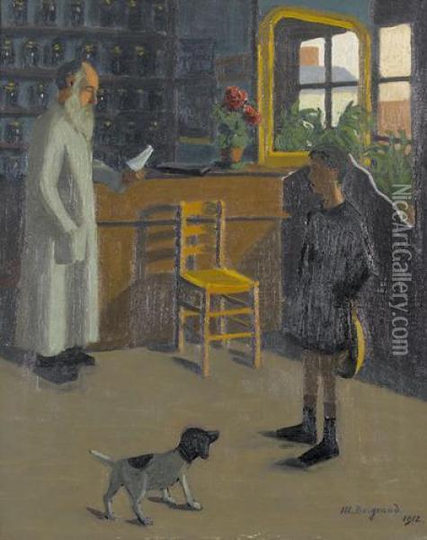 La Pharmacie Oil Painting - Marius Borgeaud