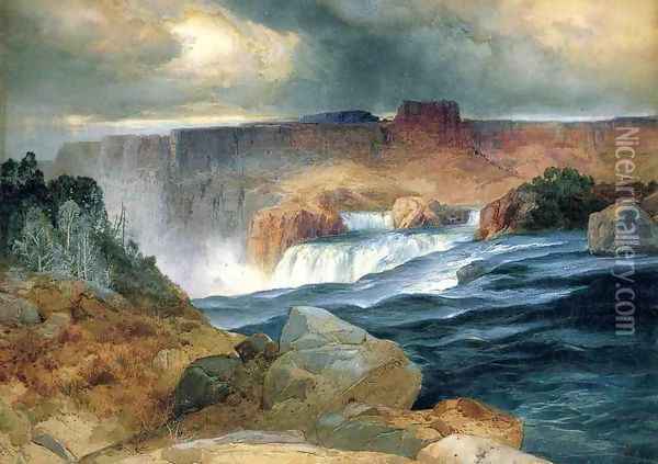 Shoshone Falls, Idaho Oil Painting - Thomas Moran