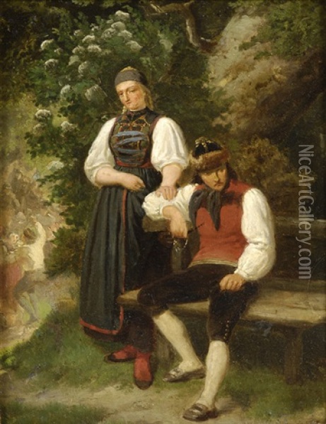 Der Eifersuchtige Oil Painting - Friedrich Hiddemann