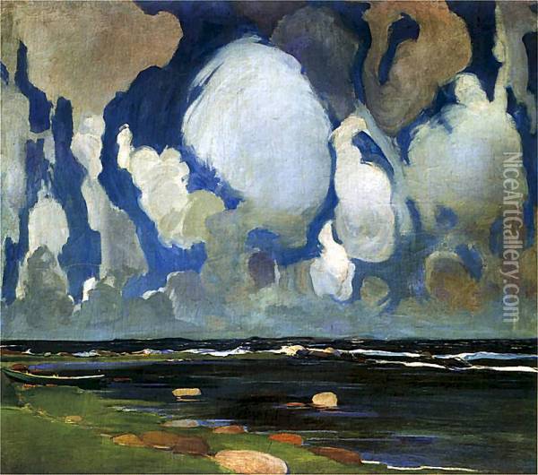 Clouds in Finnland Oil Painting - Konrad Krzyzanowski