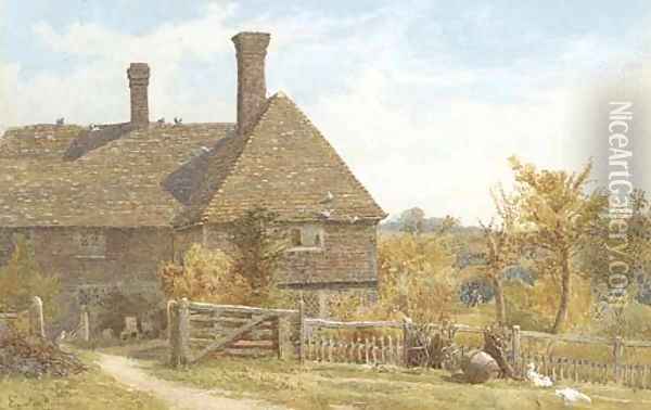 A Kentish farmhouse Oil Painting - William Egerton Hine