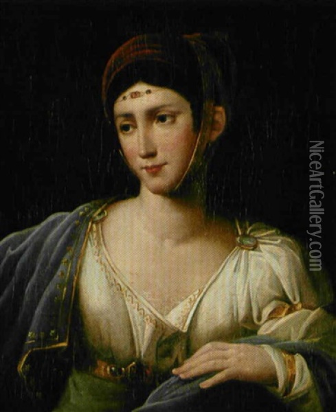 Portrait De Pauline Bonaparte, Princesse Borghese Oil Painting - Robert Jacques Francois Faust Lefevre