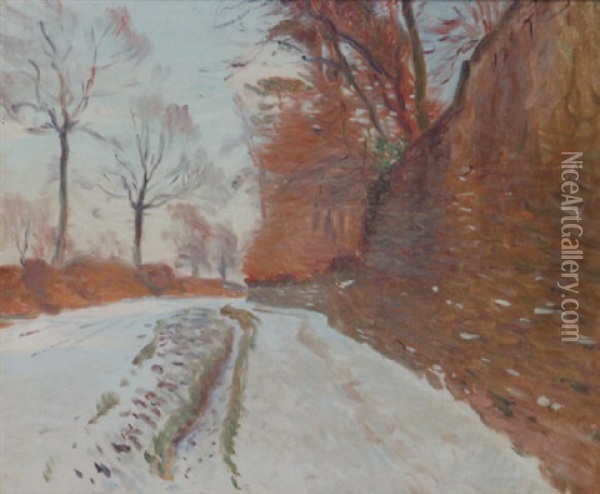 A Country Road In Winter Oil Painting - John Singer Sargent
