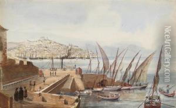 A View Of Lisbon Oil Painting - Captain Arthur Tower
