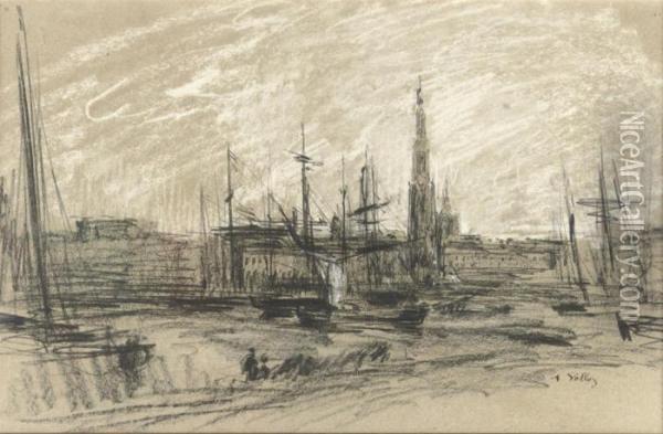 The Harbour Of Antwerp Oil Painting - Antoine Vollon