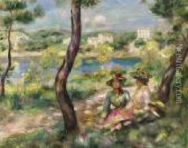Beaulieu, Femmes Et Garconnet Oil Painting - Pierre Auguste Renoir